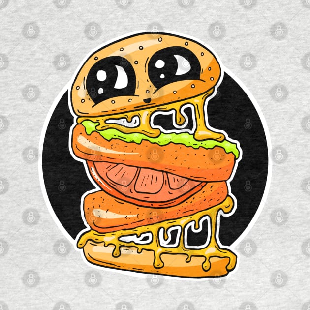 Cheesy Vicky Chicken Burger Cartoon by Squeeb Creative